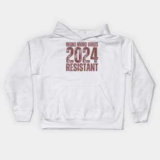 Woke Mind Virus 2024 RESISTANT Kids Hoodie